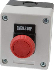 ACI - 1 Operator, Mushroom Head Control Station - Emergency Stop (Legend), (2) Maintained Switch, NO/NC Contact - USA Tool & Supply
