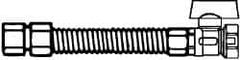 Dormont - 1/2" Inlet, 1/2" Outlet MIP x FIP with Straight Ball Valve Gas Connector - 24" Long, 3/8" Hose ID - USA Tool & Supply