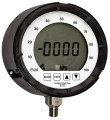 Made in USA - 4-1/2" Dial, 1/4 Thread, 0-1,000 Scale Range, Pressure Gauge - Lower Connection Mount, Accurate to 0.25% of Scale - USA Tool & Supply