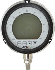 Made in USA - 4-1/2" Dial, 1/4 Thread, 0-200 Scale Range, Pressure Gauge - Lower Connection Mount, Accurate to 0.25% of Scale - USA Tool & Supply