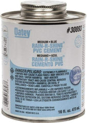 Oatey - 16 oz Medium Bodied Cement - Blue, Use with PVC up to 6" Diam - USA Tool & Supply