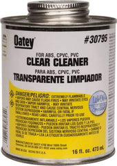 Oatey - 16 oz All-Purpose Cleaner - Clear, Use with ABS, PVC & CPVC For All Diameters - USA Tool & Supply