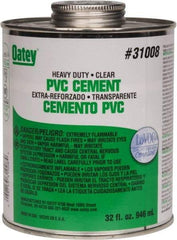 Oatey - 32 oz Heavy Duty Cement - Clear, Use with PVC up to 12" Diam - USA Tool & Supply