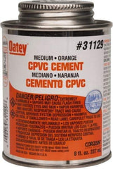 Oatey - 8 oz Medium Bodied Cement - Orange, Use with CPVC & CTS up to 6" Diam - USA Tool & Supply