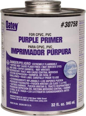 Oatey - 32 oz All Purpose Primer/Cleaner - Purple, Use with PVC & CPVC - USA Tool & Supply