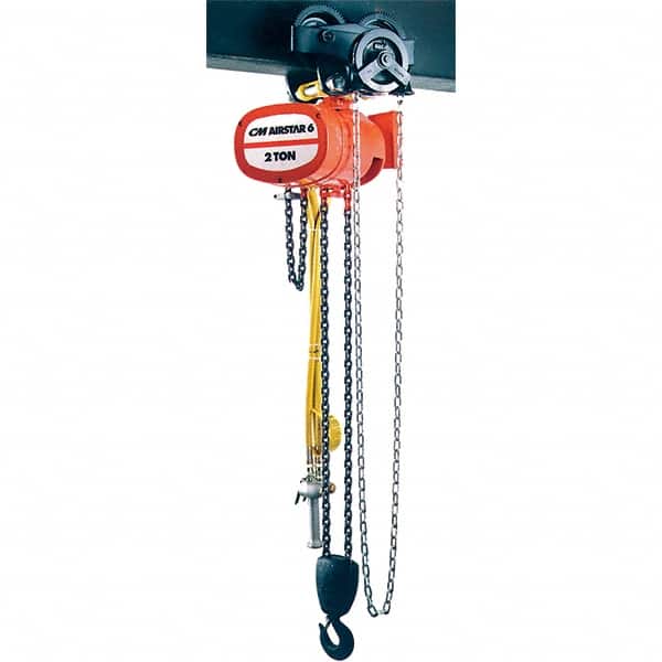 CM - 6,000 Lb Load Limit, 10' Max Height Air Chain Hoist - USA Tool & Supply