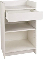 ECONOCO - 1 Shelf, Closed Shelving Register Stand - 24 Inch Wide x 24 Inch Deep x 38 Inch High, White - USA Tool & Supply