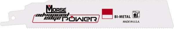 M.K. MORSE - 6" Long x 1" Thick, Bi-Metal Reciprocating Saw Blade - Straight Profile, 18 TPI, Toothed Edge - USA Tool & Supply