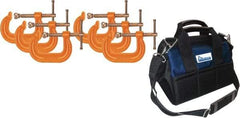 Gibraltar - 8" Max Opening Capacity, Deep Throat Standard C-Clamp Set - 6,900 Lb Load Capacity - USA Tool & Supply