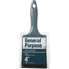 Rubberset - 4" Flat Synthetic Trim Brush - Plastic Beavertail Handle - USA Tool & Supply