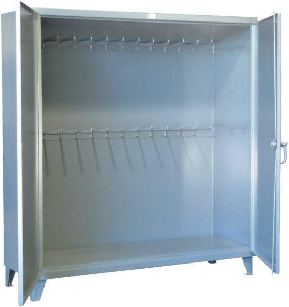 Strong Hold - Pegboard Storage Cabinet - Steel, 60" Wide x 24" Deep x 78" High, Dark Gray - USA Tool & Supply