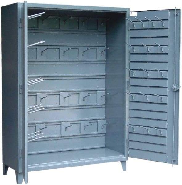 Strong Hold - Locking Storage Cabinet - Steel, 48" Wide x 24" Deep x 78" High, Dark Gray - USA Tool & Supply