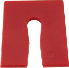 Precision Brand - 1,008 Piece, 1/8" Thick x 2" Wide x 3" Long Polystyrene Slotted Shim - Red, ±10% Tolerance - USA Tool & Supply