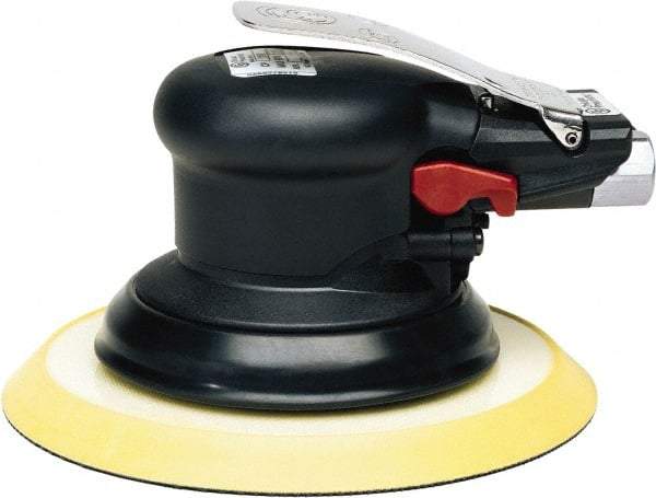 Chicago Pneumatic - 12,000 OPM, 16.6 CFM Air Consumption, Palm Air Orbital Sander - Round Pad, 1/4 NPT Inlet - USA Tool & Supply