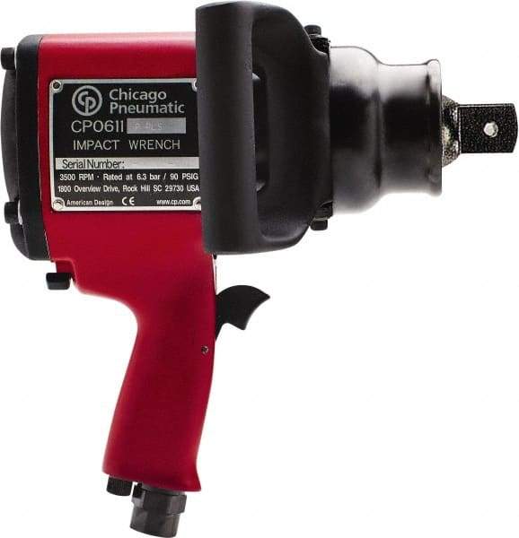 Chicago Pneumatic - 1" Drive, 3,500 RPM, 2,800 Ft/Lb Torque Impact Wrench - Pistol Grip Handle, 1,020 IPM, 48 CFM, 90 psi, 1/2" NPT Inlet - USA Tool & Supply