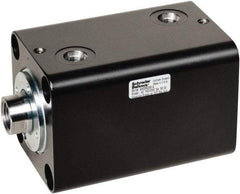 Schrader Bellows - 32 Bore, 18 Rod Diam, Double Acting Steel Body Compact Hydraulic Cylinder - 3,000 psi Max Working Pressure, 114mm OAL, 7/16-20 Rod Thread, No. 4-40 Port, 50mm Stroke Length - USA Tool & Supply