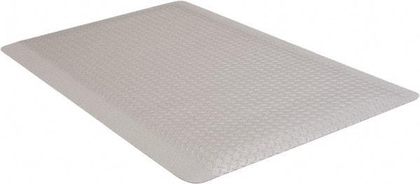 PRO-SAFE - 7' Long x 2' Wide, Dry Environment, Anti-Fatigue Matting - Gray, Vinyl with Vinyl Sponge Base, Beveled on 4 Sides - USA Tool & Supply