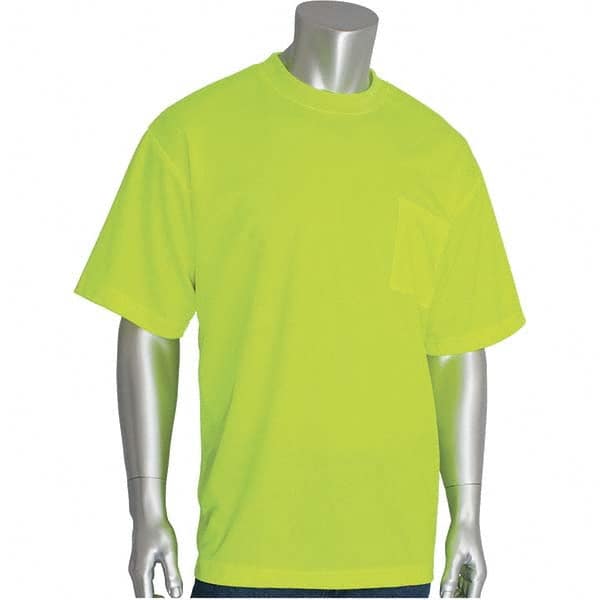 PIP - Size 4XL Hi-Vis Yellow High Visibility Short Sleeve T-Shirt - USA Tool & Supply