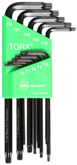 10 Piece - T6; T7; T8; T9; T10; T15; T20; T25; T27; T30 MagicRing® Screw Holding - Torx Long Arm L-Key Set - USA Tool & Supply