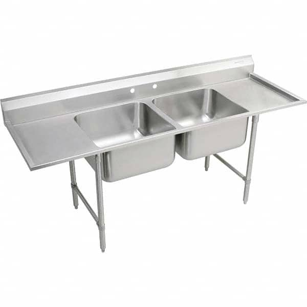 ELKAY - Stainless Steel Sinks Type: Scullery Sink Outside Length: 77-1/4 (Inch) - USA Tool & Supply