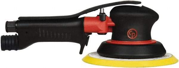 Chicago Pneumatic - 12,000 OPM, 16 CFM Air Consumption, 90 psi Air Pressure, Palm Air Orbital Sander - Round Pad, Hook & Loop Backing, 1/4" Inlet - USA Tool & Supply