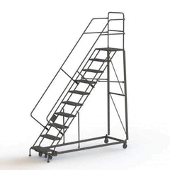 TRI-ARC - Rolling & Wall Mounted Ladders & Platforms Type: Stairway Slope Ladder Style: Rolling Safety Ladder - USA Tool & Supply