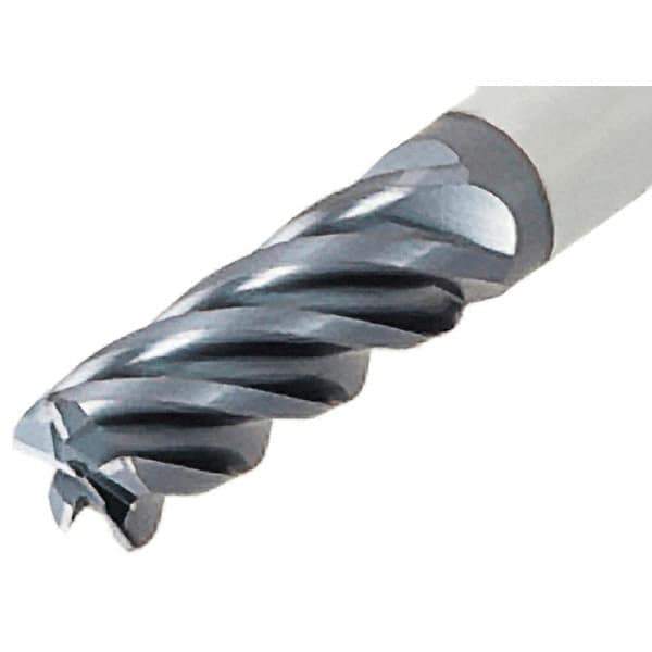 Iscar - 1/2", 5 Flute, Single End, Solid Carbide, 0.06" Corner Radius End Mill - 3-1/2" OAL, 38° Helix, Right Hand Flute, 1-1/4" LOC, Right Hand Cut - USA Tool & Supply