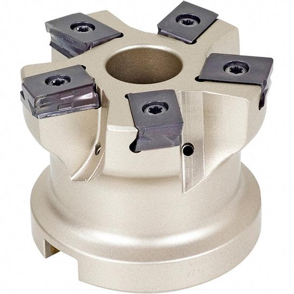 Iscar - 20 Inserts, 3" Cut Diam, 1-1/4" Arbor Diam, 1.87" Max Depth of Cut, Indexable Square-Shoulder Face Mill - 0/90° Lead Angle, 2.7" High, T490 LN.. 1306 Insert Compatibility, Through Coolant, Series Helitang - USA Tool & Supply