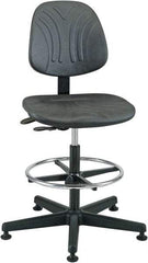 Bevco - 19 to 26-1/2" High Pneumatic Height Adjustable Chair - 27" Wide x 27" Deep, Polyurethane Seat, Black - USA Tool & Supply