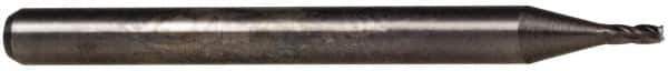 Accupro - 0.045", 4 Flute, Single End, Solid Carbide, 0.01" Corner Radius End Mill - 1-1/2" OAL, 30° Helix, Right Hand Flute, 0.14" LOC, Right Hand Cut - USA Tool & Supply