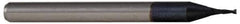 Accupro - 0.045", 0.135" LOC, 1/8" Shank Diam, 1-1/2" OAL, 2 Flute, Solid Carbide Square End Mill - Single End, AlTiN Finish, Spiral Flute, 30° Helix, Centercutting, Series Miniature - USA Tool & Supply