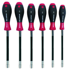 7 Piece - 5.0 - 13.0mm - SoftFinish® Cushion Grip Flexible Shaft Metric Nut Driver Set - USA Tool & Supply