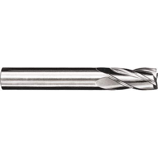 SGS - 12mm, 26mm LOC, 12mm Shank Diam, 83mm OAL, 4 Flute, Solid Carbide Square End Mill - Single End, TiCN Finish, Spiral Flute, 30° Helix, Centercutting, Right Hand Cut, Right Hand Flute, Series 54M - USA Tool & Supply