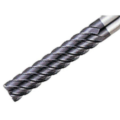 Iscar - 8mm, 36mm LOC, 8mm Shank Diam, 90mm OAL, 6 Flute, Solid Carbide Square End Mill - Single End, TiAlN Finish, Spiral Flute, 45° Helix, Right Hand Cut, Right Hand Flute - USA Tool & Supply