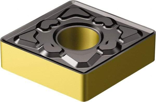Sandvik Coromant - CNMG322 MM Grade 2220 Carbide Turning Insert - TiCN/AI2O3/TiN Finish, 80° Diamond, 3/8" Inscr Circle, 1/8" Thick, 1/32" Corner Radius - USA Tool & Supply