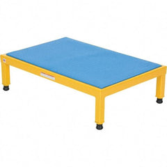 Vestil - 9" High x 24" Wide x 36" Deep, Yellow Step Stand - Steel, 500 Lb Capacity - USA Tool & Supply