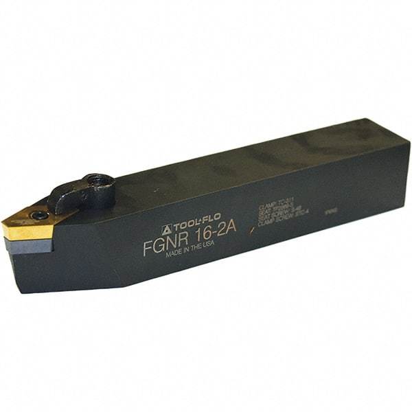 Tool-Flo - FGNR, Right Hand, Indexable Grooving Tool Holder - APIP 162-4 Insert Compatibility, 1-1/2" Shank Height, 1-1/2" Shank Width, 7" OAL - USA Tool & Supply