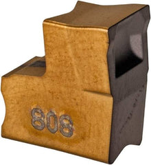 Iscar - TAG5 IC808 Grade, 0.1988" Cutting Width, Carbide Cutoff Insert - Neutral Lead Angle, 0.0098" Cnr Rad, TiAlN/AlTiN/TiN Coated, Single End - USA Tool & Supply