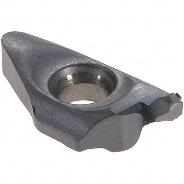 Iscar - 8100050MIUR Grade IC908, 1mm Cutting Width Carbide Grooving Insert - 1.1mm Max Depth of Cut, Right Hand, 0.5mm Corner Radius, TiAlN Finish - USA Tool & Supply