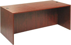 ALERA - Woodgrain Laminate Desk Shell - 71" Wide x 35-1/2" Deep x 29-5/8" High, Medium Cherry - USA Tool & Supply