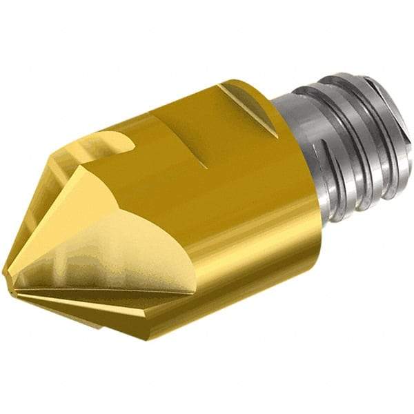 Iscar - MM ECF Grade IC908 Carbide Chamfer Milling Tip Insert - TiAlN Finish, 4 Flutes, 0.079" Cutting Diam, 1/2" Depth of Cut, 0.65" Extension - USA Tool & Supply