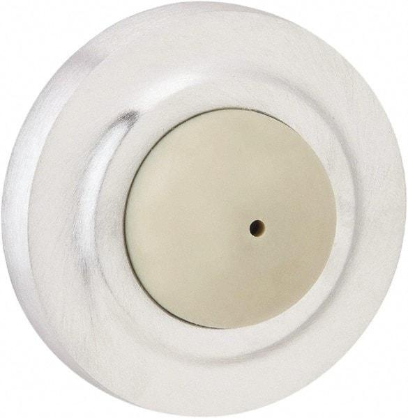 IVES - 4" Projection Convex Wall Bumper - Screw Mount, Satin Chrome Finish - USA Tool & Supply