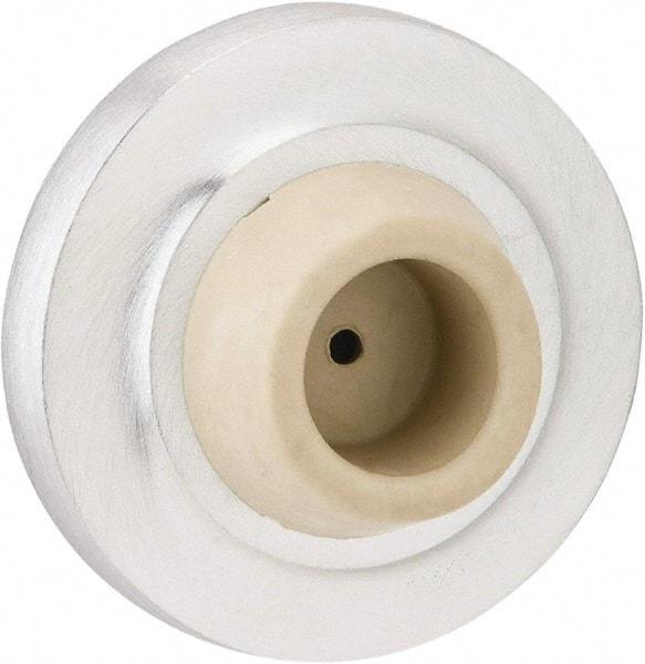 IVES - 4" Projection Concave Bumper - Screw Mount, Satin Chrome Finish - USA Tool & Supply