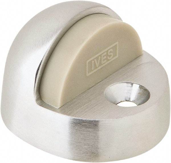 IVES - 4" Projection Floor Door Stop - Screw Mount, Satin Chrome Finish - USA Tool & Supply