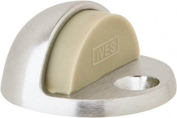 IVES - 4" Projection Floor Door Stop - Screw Mount, Satin Chrome Finish - USA Tool & Supply