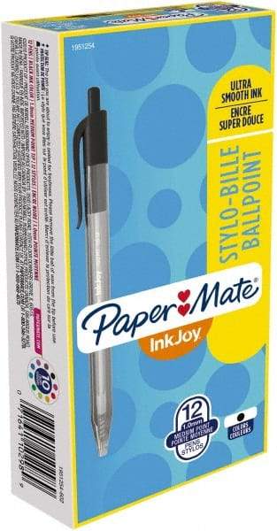 Paper Mate - 1mm Ball Point Retractable Ball Point Pen - Black - USA Tool & Supply