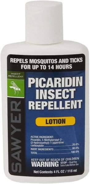 Sawyer - 4 oz 20% Picaridin Lotion - For Mosquitos, Ticks, Biting Flies, Gnats, Chiggers, Fleas - USA Tool & Supply