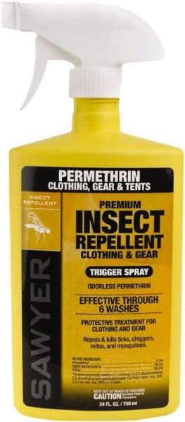 Sawyer - 24 oz 0.5% Permethrin Pump Spray - For Mosquitos, Ticks, Mites, Chiggers, Flies - USA Tool & Supply