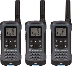 Motorola - 16 Mile Range, 22 Channel, 0.5 & 1.5 Watt, Series Talkabout, Recreational Two Way Radio - FRS/GMRS Band, 462.55 to 467.7125 Hz, AA & NiMH Battery, 12 NiMH & 29 AA hr Life, 12.87" High x 10.83" Wide x 1.78" Deep, Low Battery Alerts - USA Tool & Supply