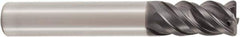 Seco - 8mm, 4 Flute, Single End, Solid Carbide, 1mm Corner Radius End Mill - 55mm OAL, 48° Helix, Right Hand Flute, 16mm LOC, Right Hand Cut - USA Tool & Supply